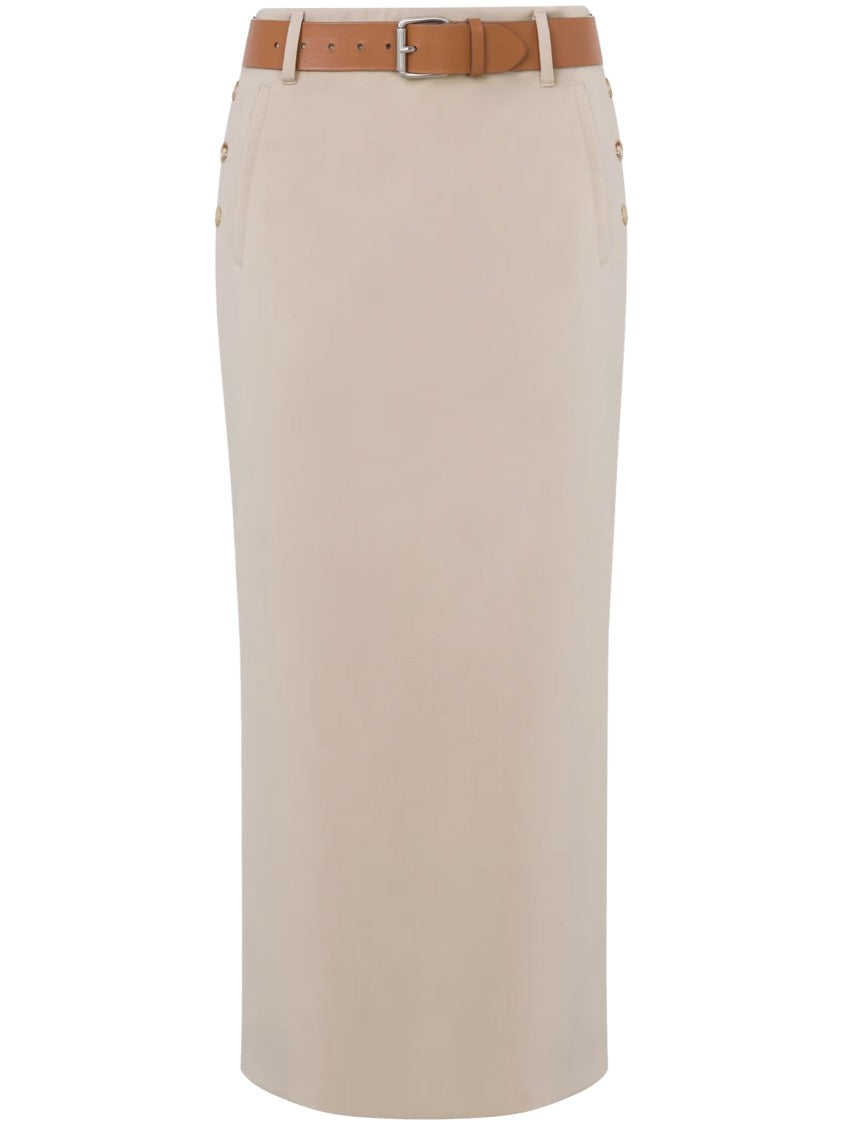 Moschino Knee-Length Beige Skirt With Belt