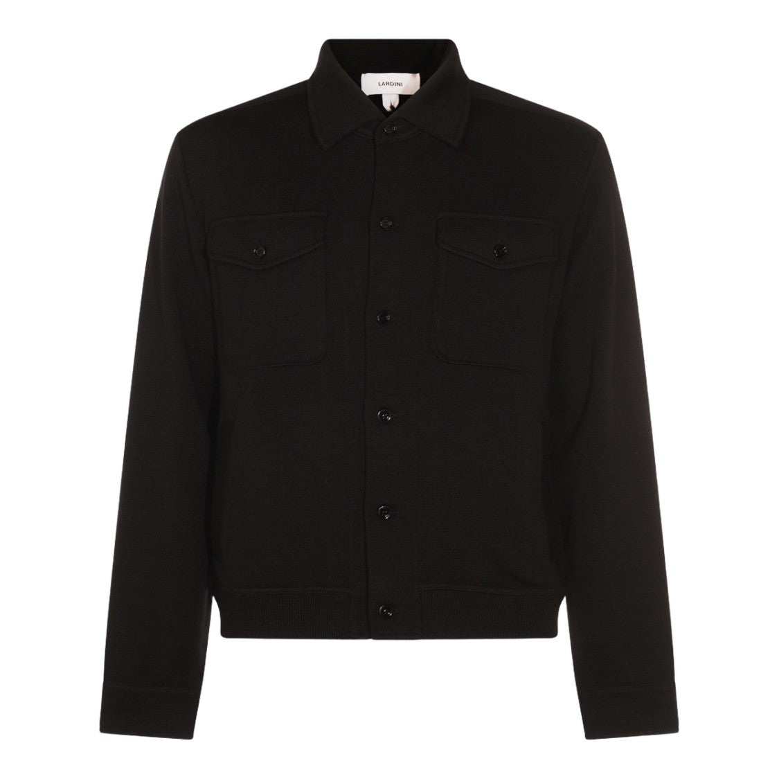 Lardini Black Jacket With Classic Collar