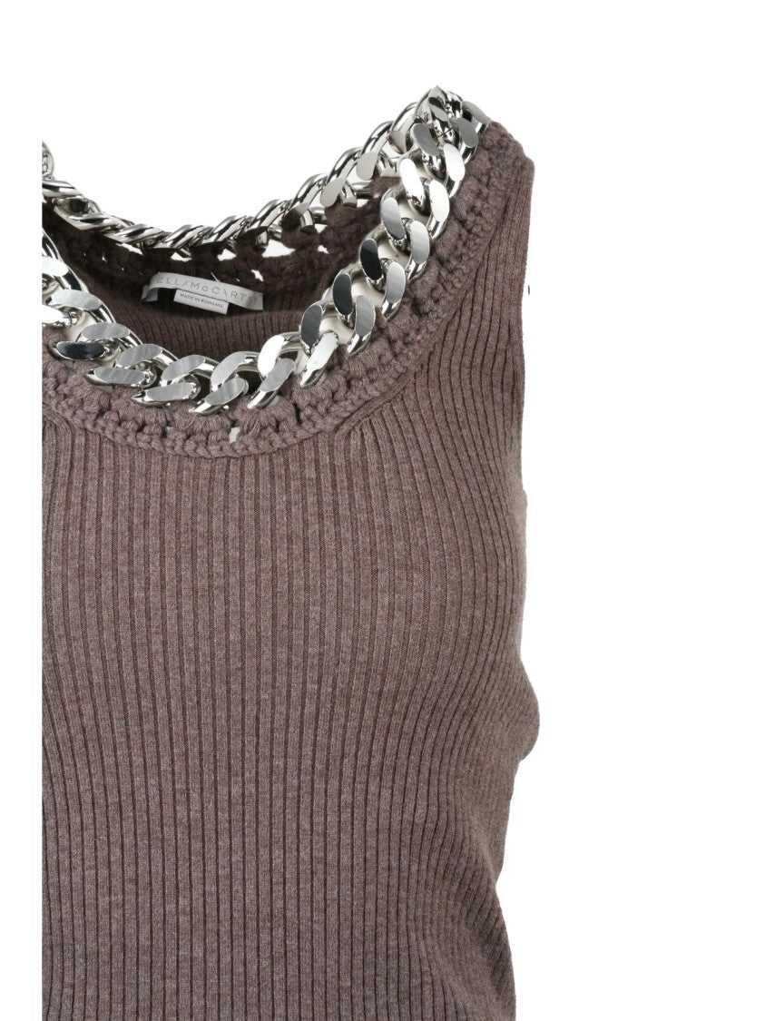 Stella Mccartney Grey Wool Polyamide Elastane Women's Top