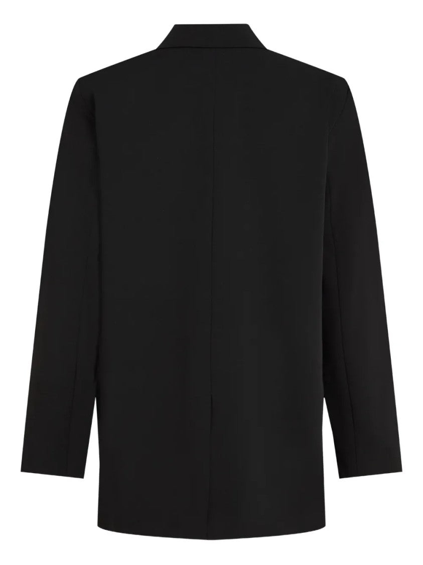 Karl Lagerfeld Tailored Black Blazer With Contrasting Denim Patch Detail