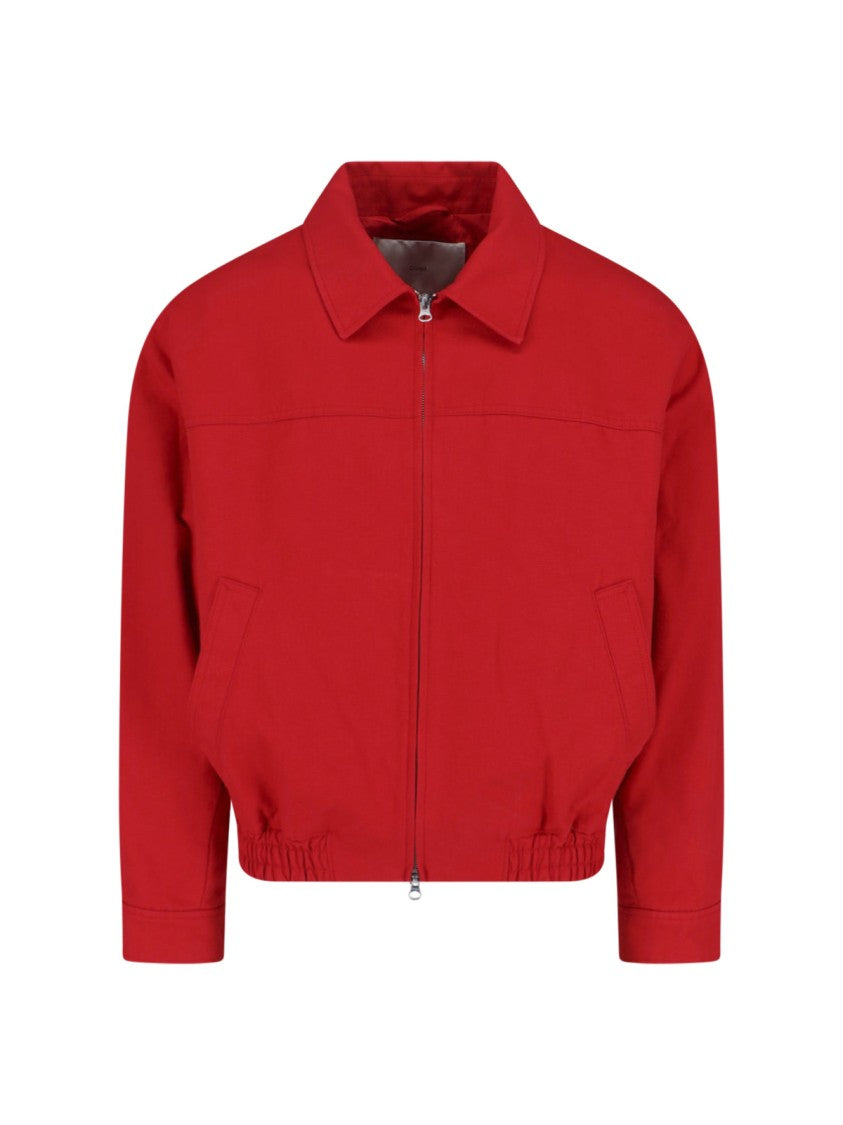 Dunst Red Zip Bomber Jacket