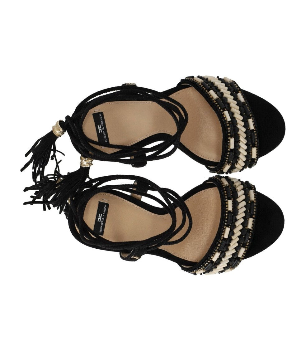 Elisabetta Franchi Red Carpet Black Heeled Sandal