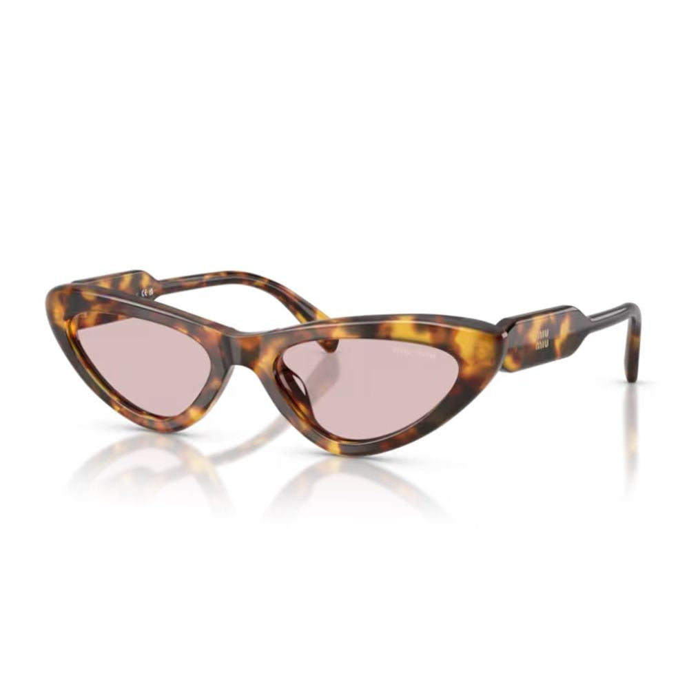 Miu Miu Cat-Eye Sunglasses With Vertical Logo In Honey Havana