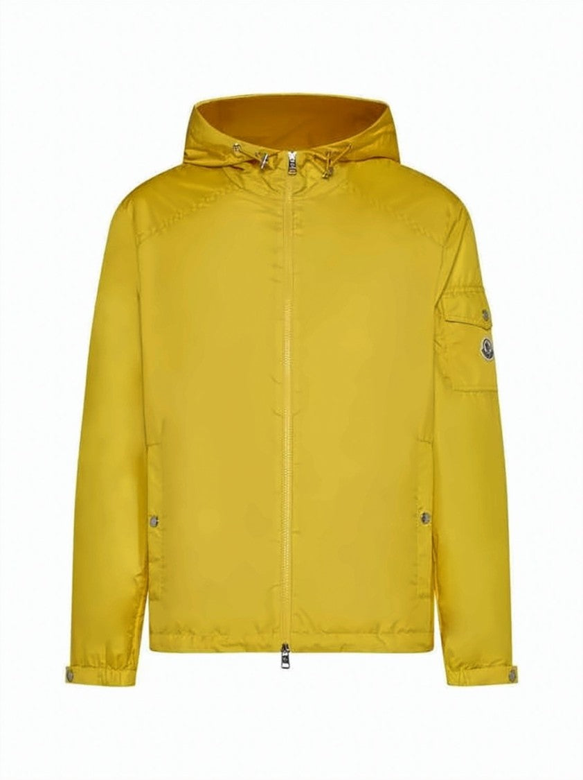 Moncler Lightweight Yellow Rain Jacket With Adjustable Hood