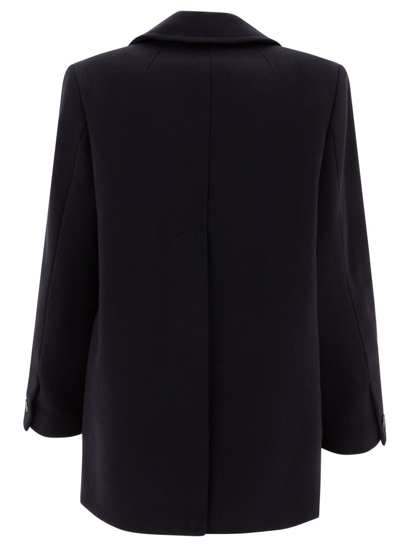 Ivy & Oak Blue Double-Breasted Jacket With Tailored Fit