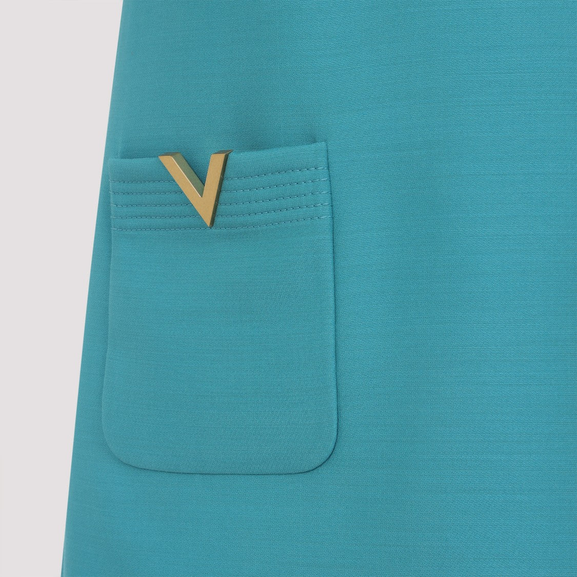 Valentino Light Blue Virgin Wool Mini Dress