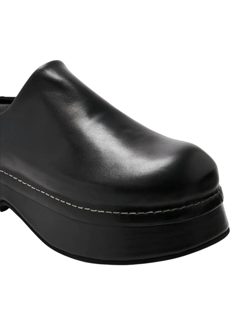 Alexander Mcqueen Minimalist Black Calf Leather Mules