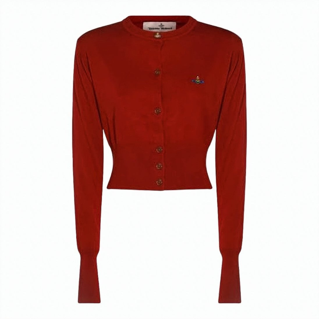Vivienne Westwood Fitted Cropped Cardigan With Embroidered Logo And Soft Fabric Blend