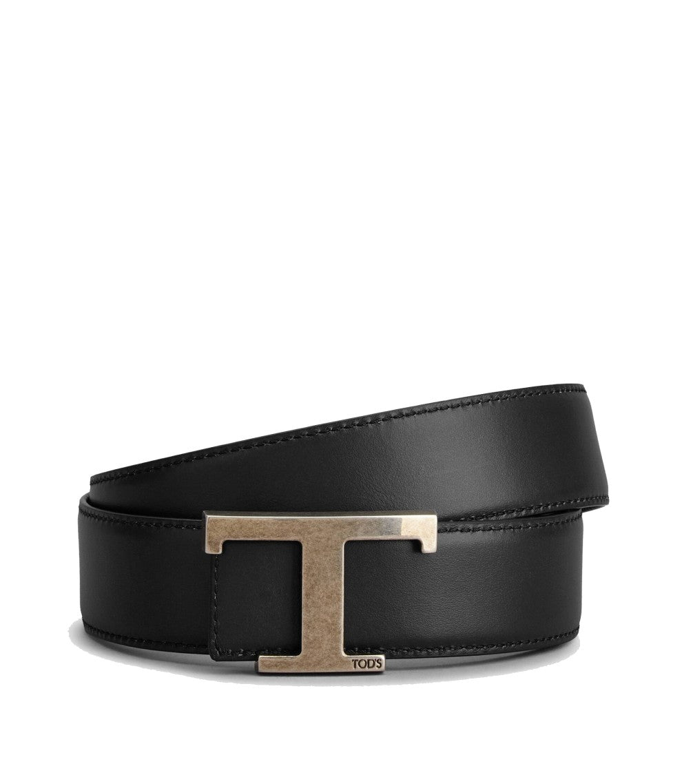 Tod's Refined Dual-Tone Calfskin Leather Belt