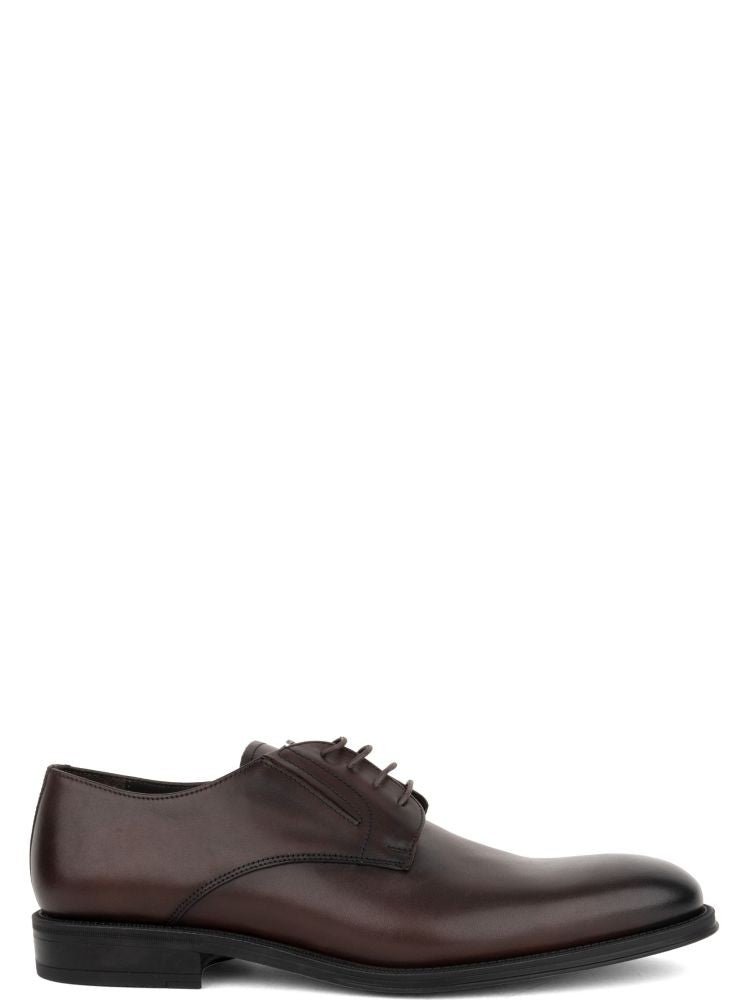 John Harrison Brown Polished Leather Lace-Up Formal Shoes