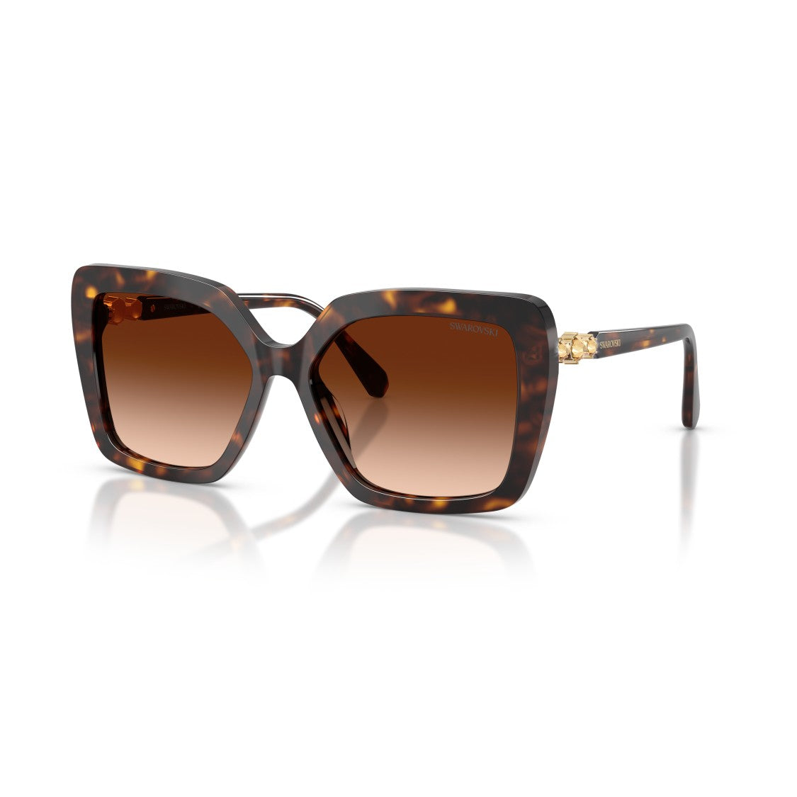 Swarovski 0Sk6049 Oversized Square Sunglasses With Tortoiseshell Pattern