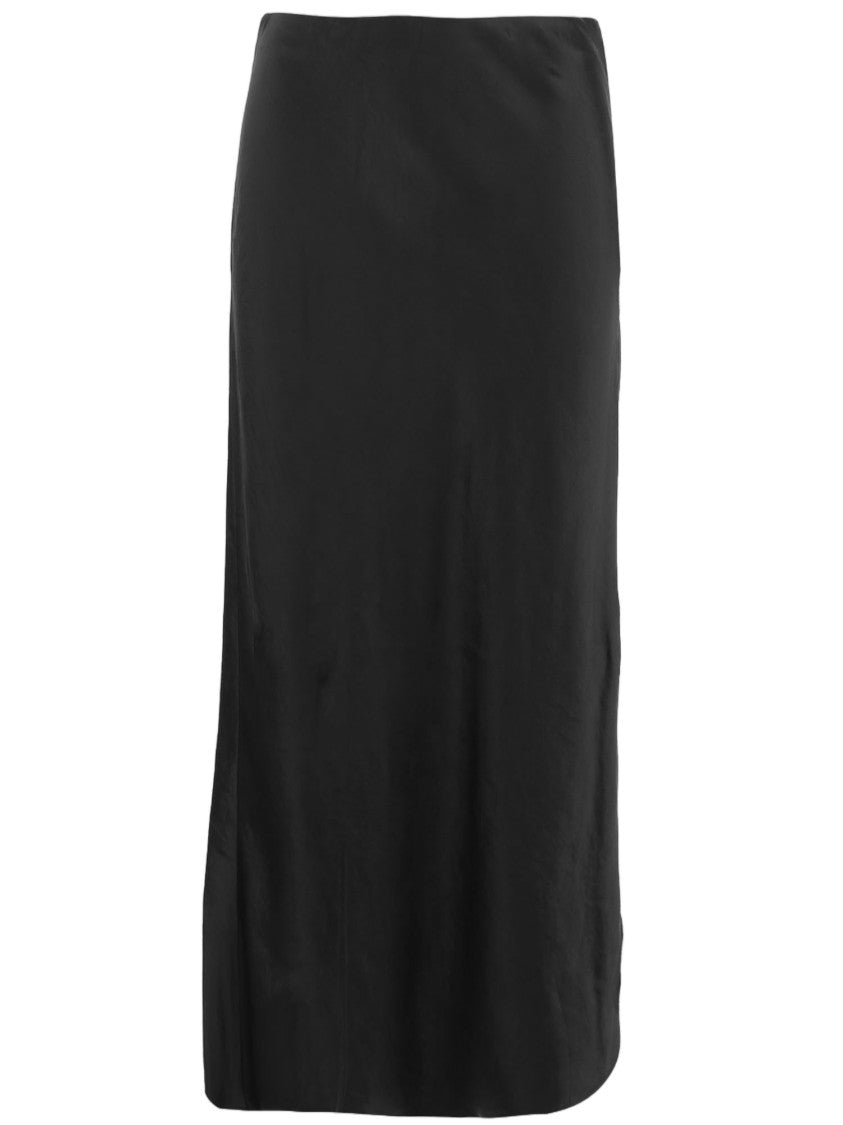 Vince Flared Maxi Skirt With Side Slit And Zip Closure