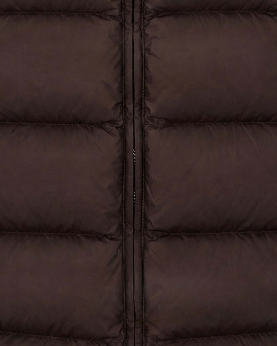 Colmar Dark Brown Horizontal Quilted Nylon Down Coat
