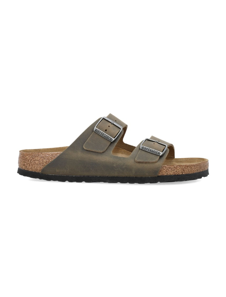 Birkenstock Arizona Oiled Leather Sandals Faded Khaki