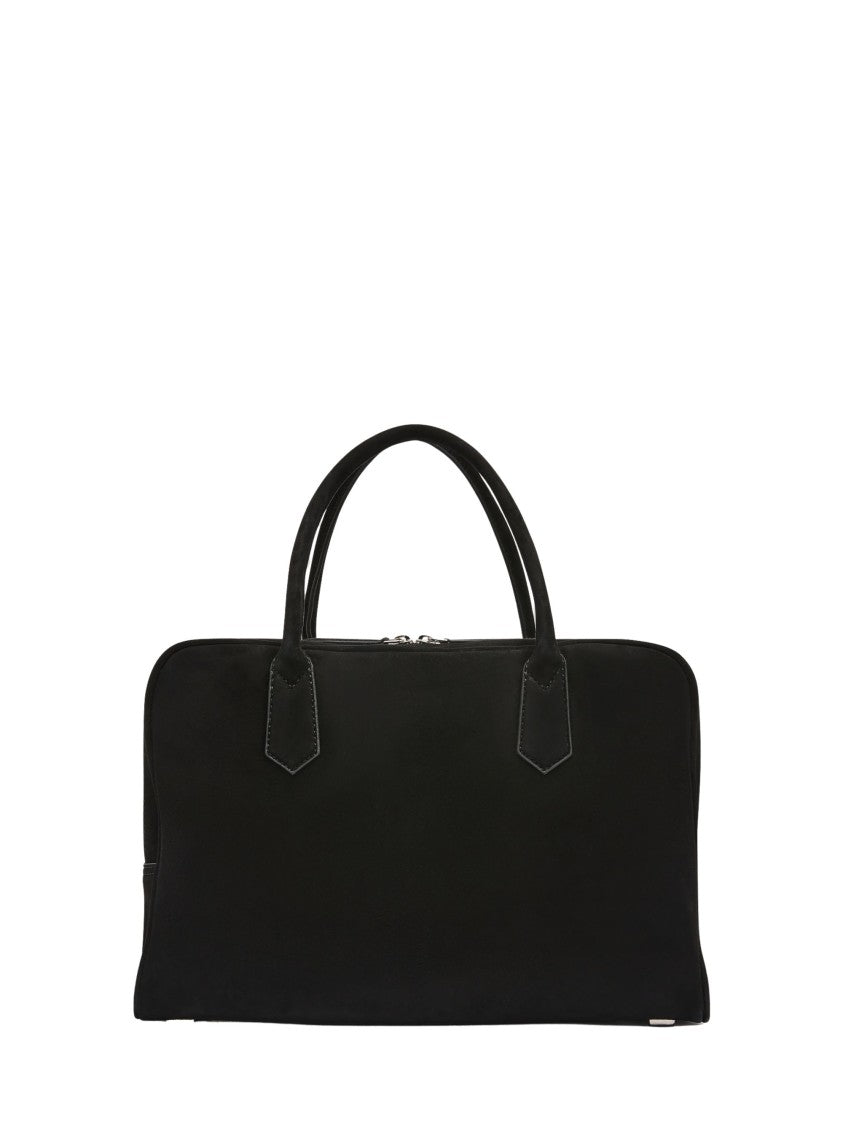 A.Emery Black Square Silhouette Suede Shoulder Bag