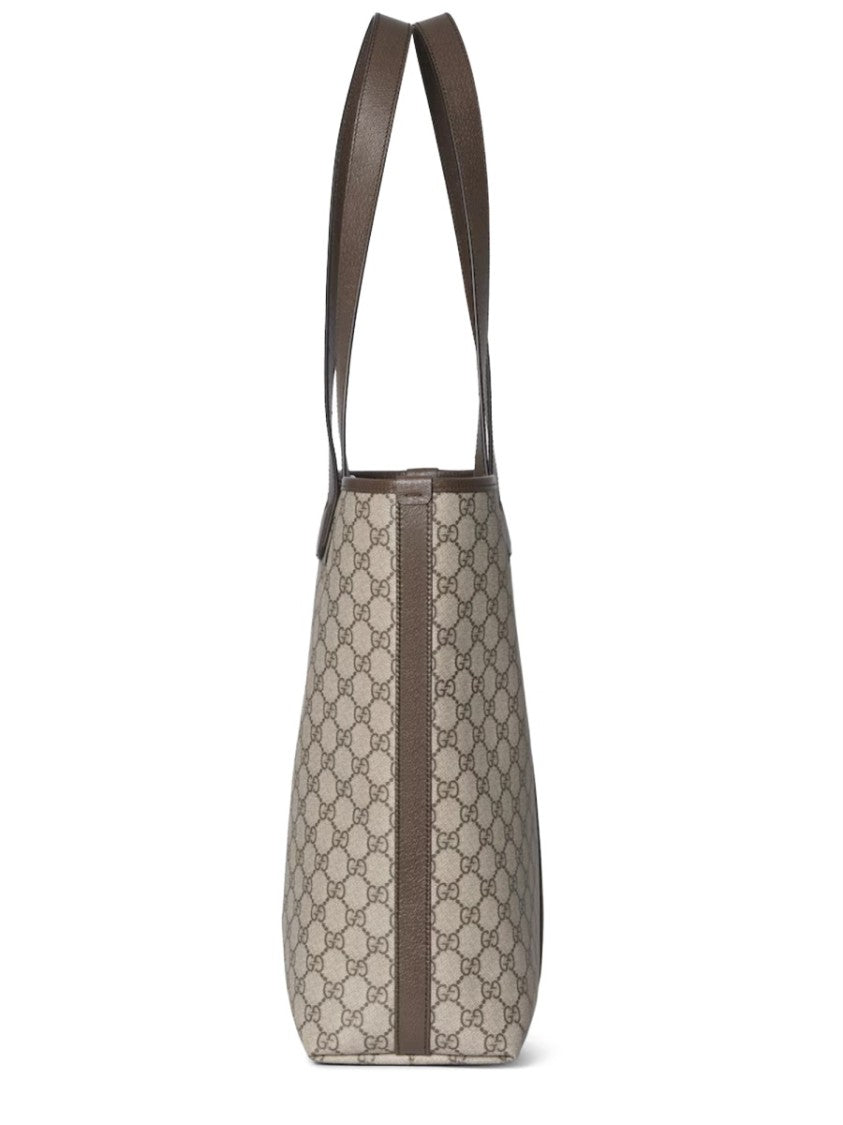 Gucci Structured Shopper Bag With Monogram Pattern And Double G Logo
