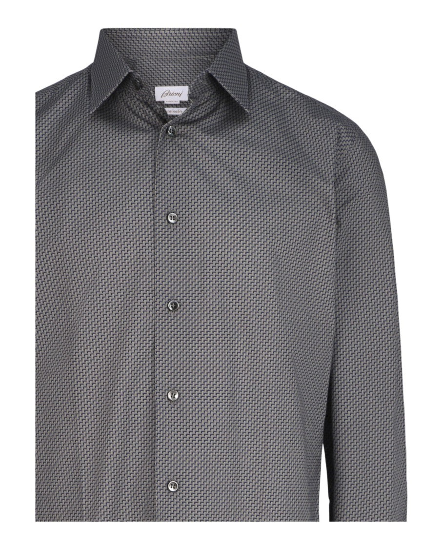 Brioni Micro-Geometric Pattern Shirt
