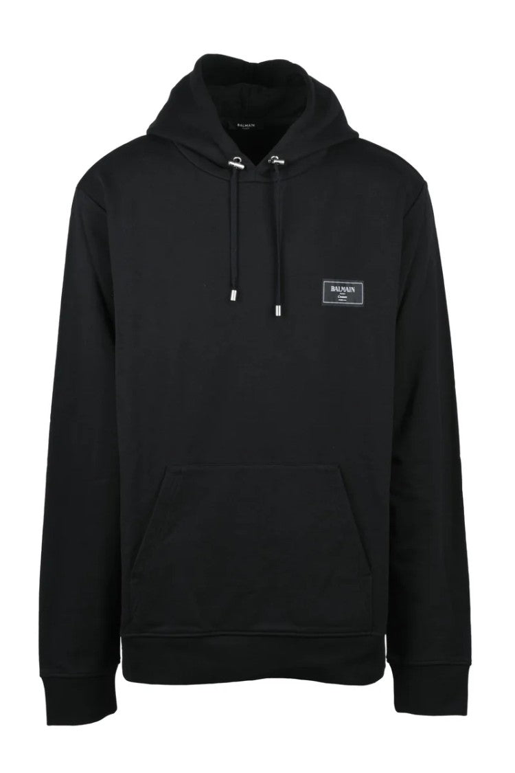 Balmain Kangaroo Pocket Hoodie With Adjustable Drawstring