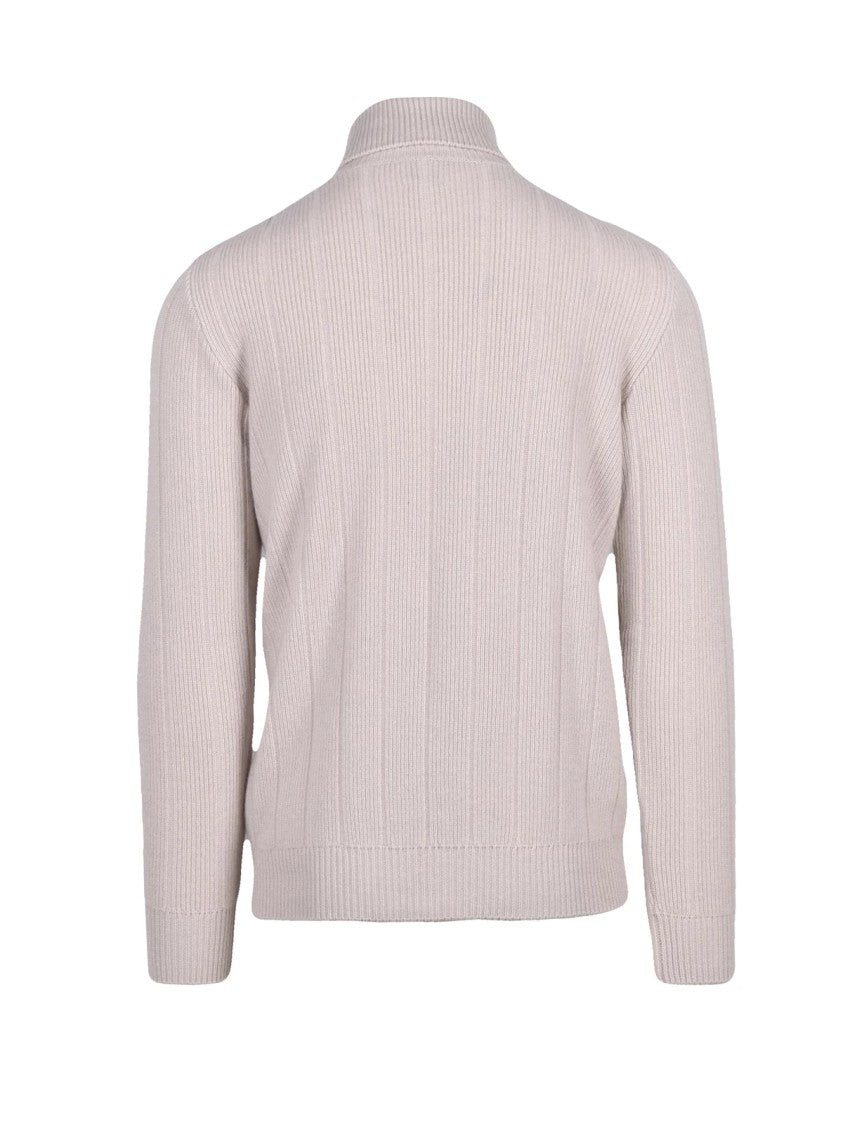 Eleventy High Neck Cashmere Sweater With Structured Turtleneck