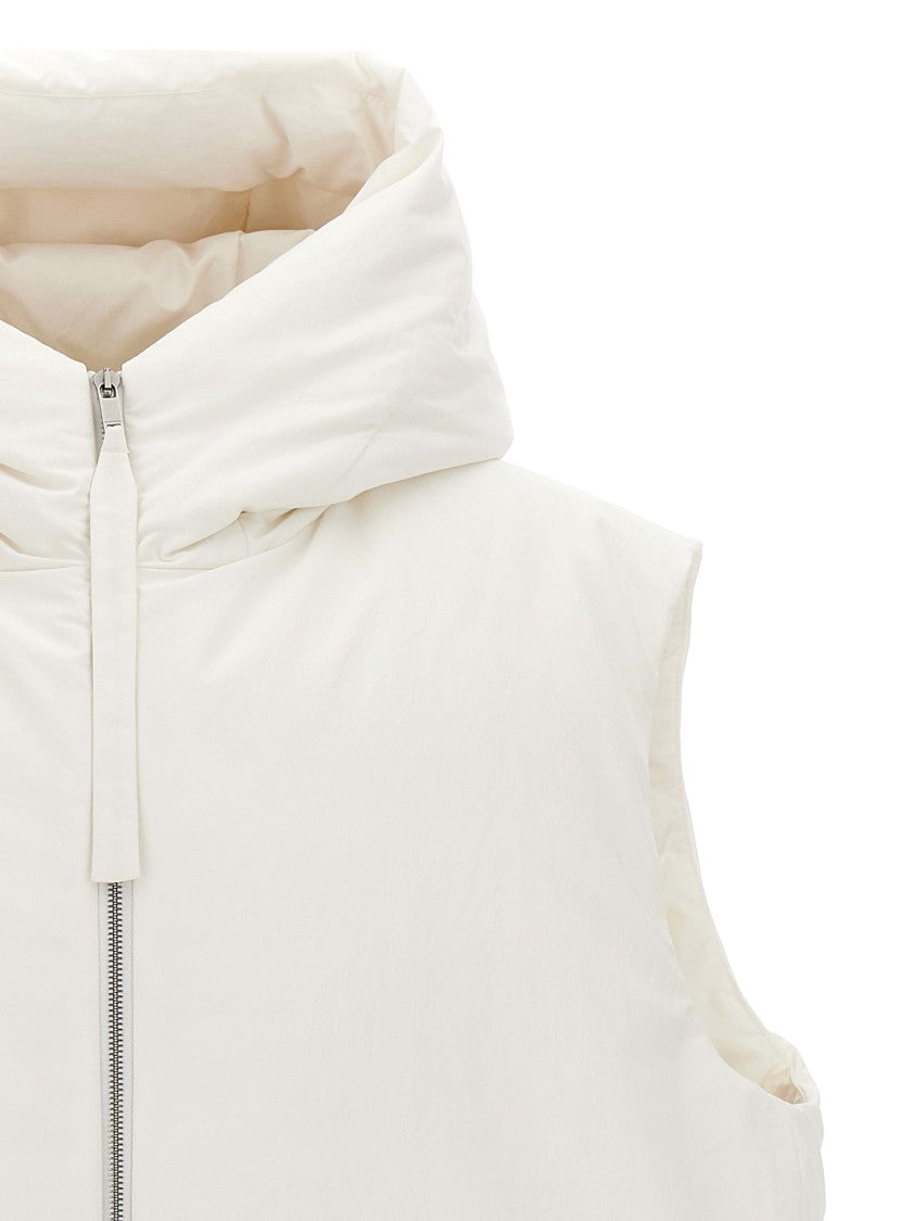 Jil Sander Padded Nylon Vest With Hood