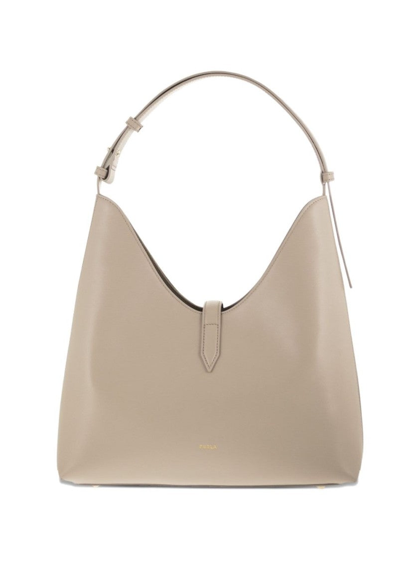Furla Gold-Tone Clasp Structured Leather Handbag