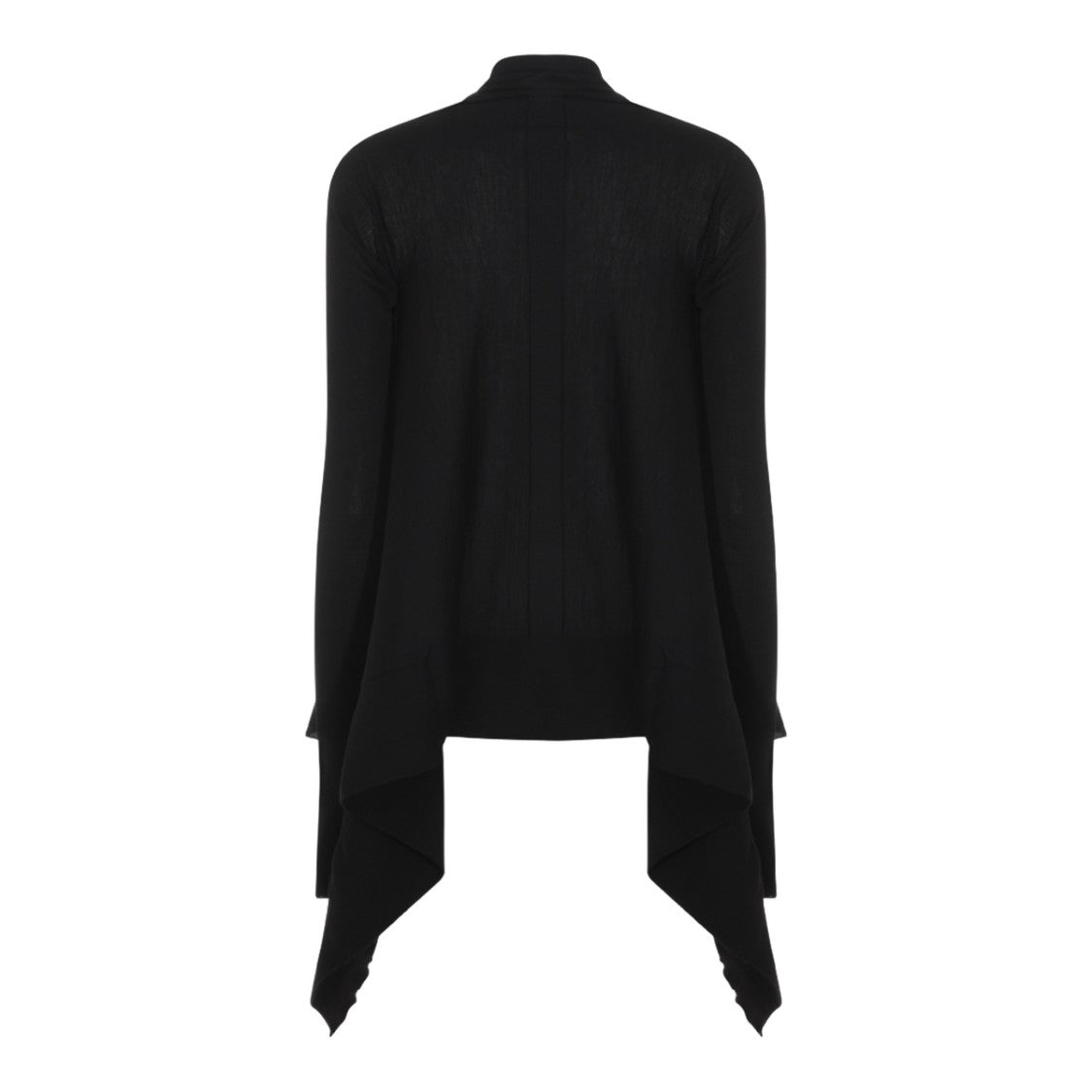 Rick Owens Draped Black Sweater With Open Front Design