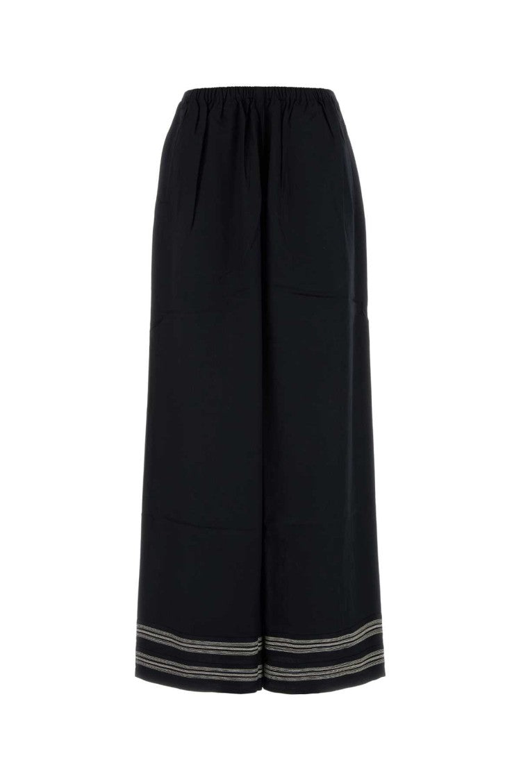 Bode Black Viscose Mathilde Wide-Leg