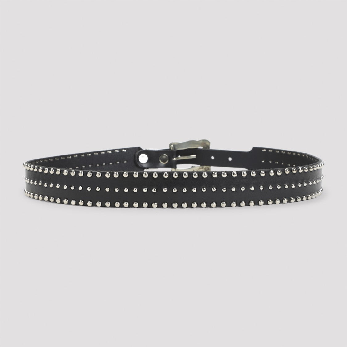 Enfants Riches Déprimés Black Leather Belt With Stud Accents And Decorative Buckle