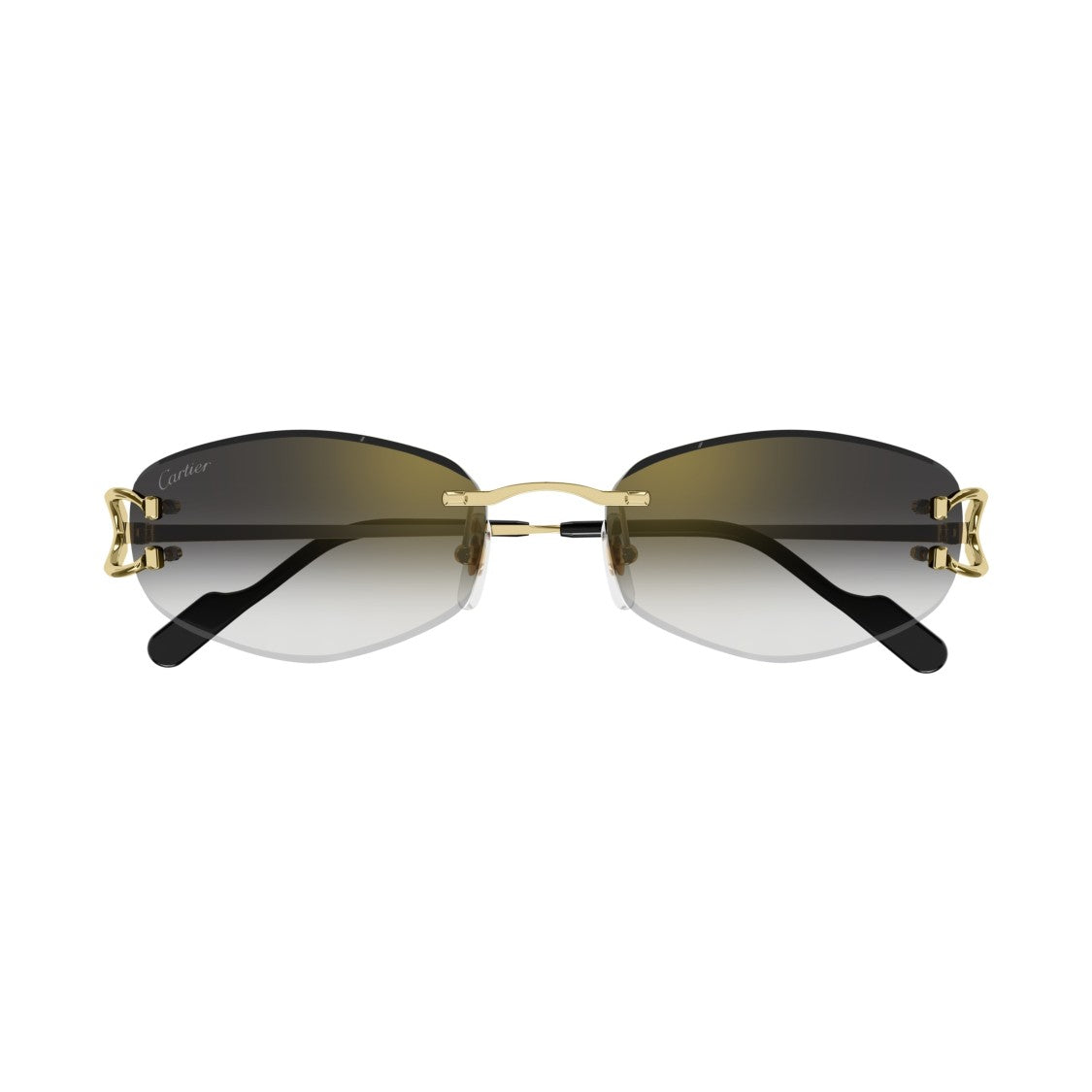 Cartier Rimless Sunglasses With Gradient Lenses And Gold Temples