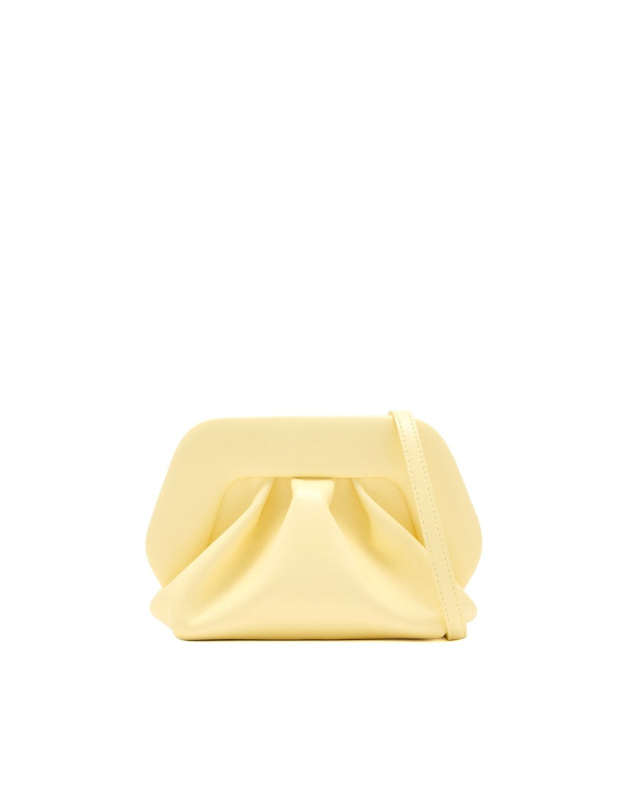 Themoirè Structured Pastel Yellow Vegan Fabric Shoulder Bag