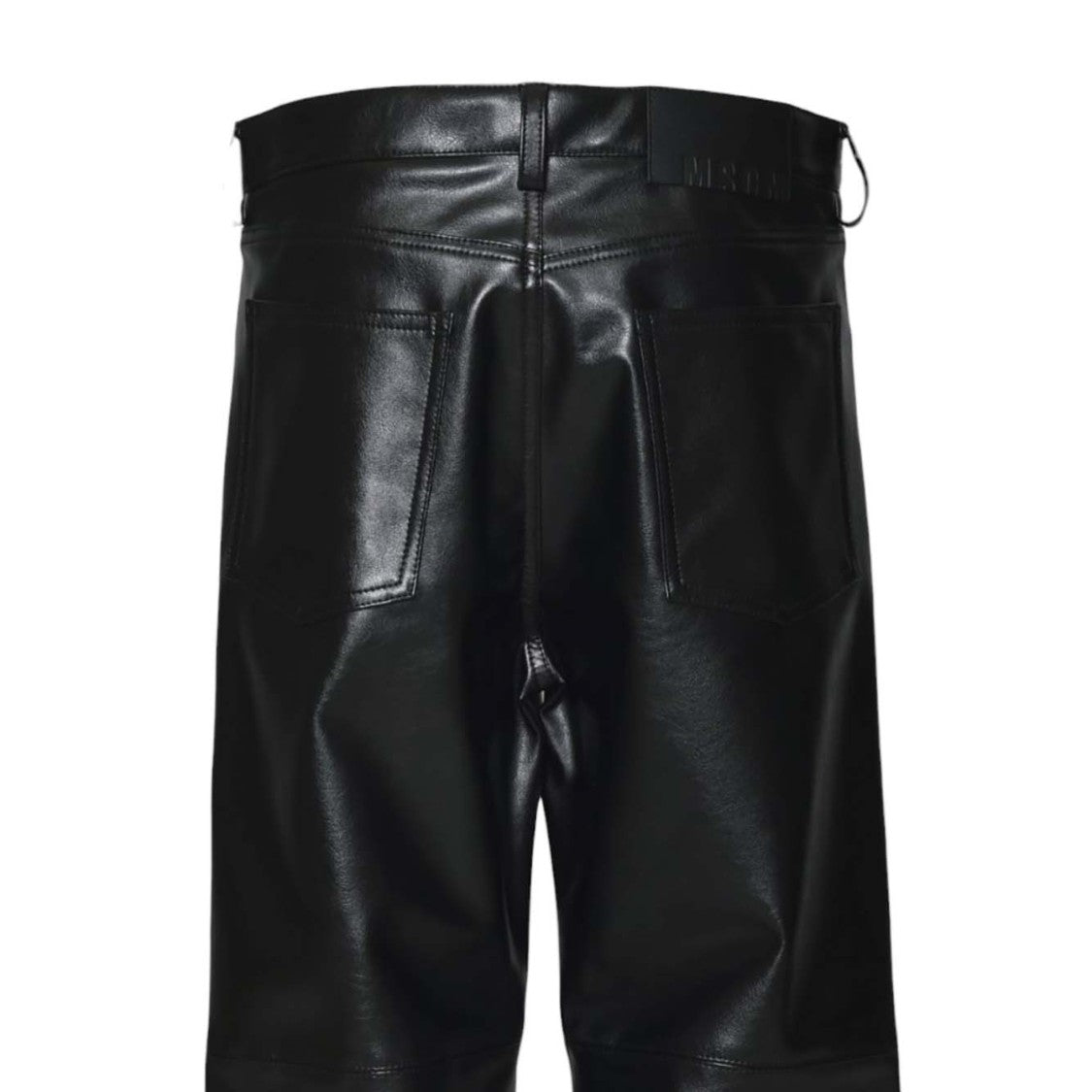 Msgm Straight-Leg Trousers With Shiny Finish And Classic Waistband