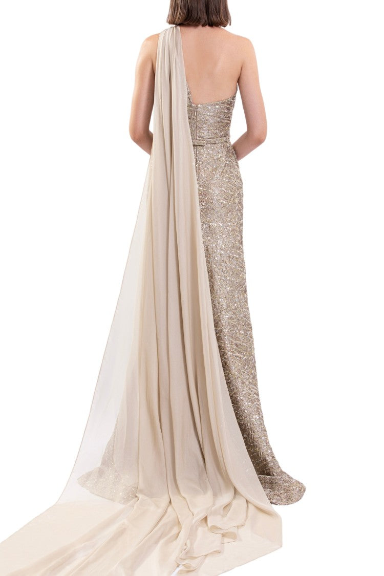 Saiid Kobeisy Asymmetrical Brocade Dress
