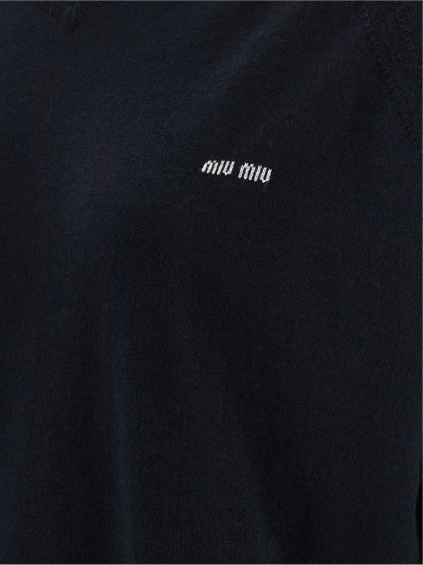 Miu Miu Logo Intarsia Sweater