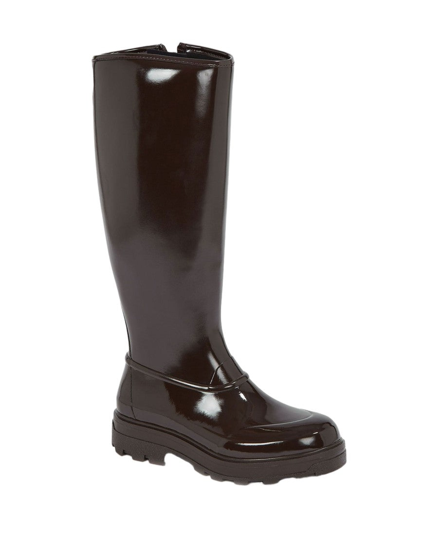 Kassl Editions Glossy Tall Rubber Boots With Side Zip Closure