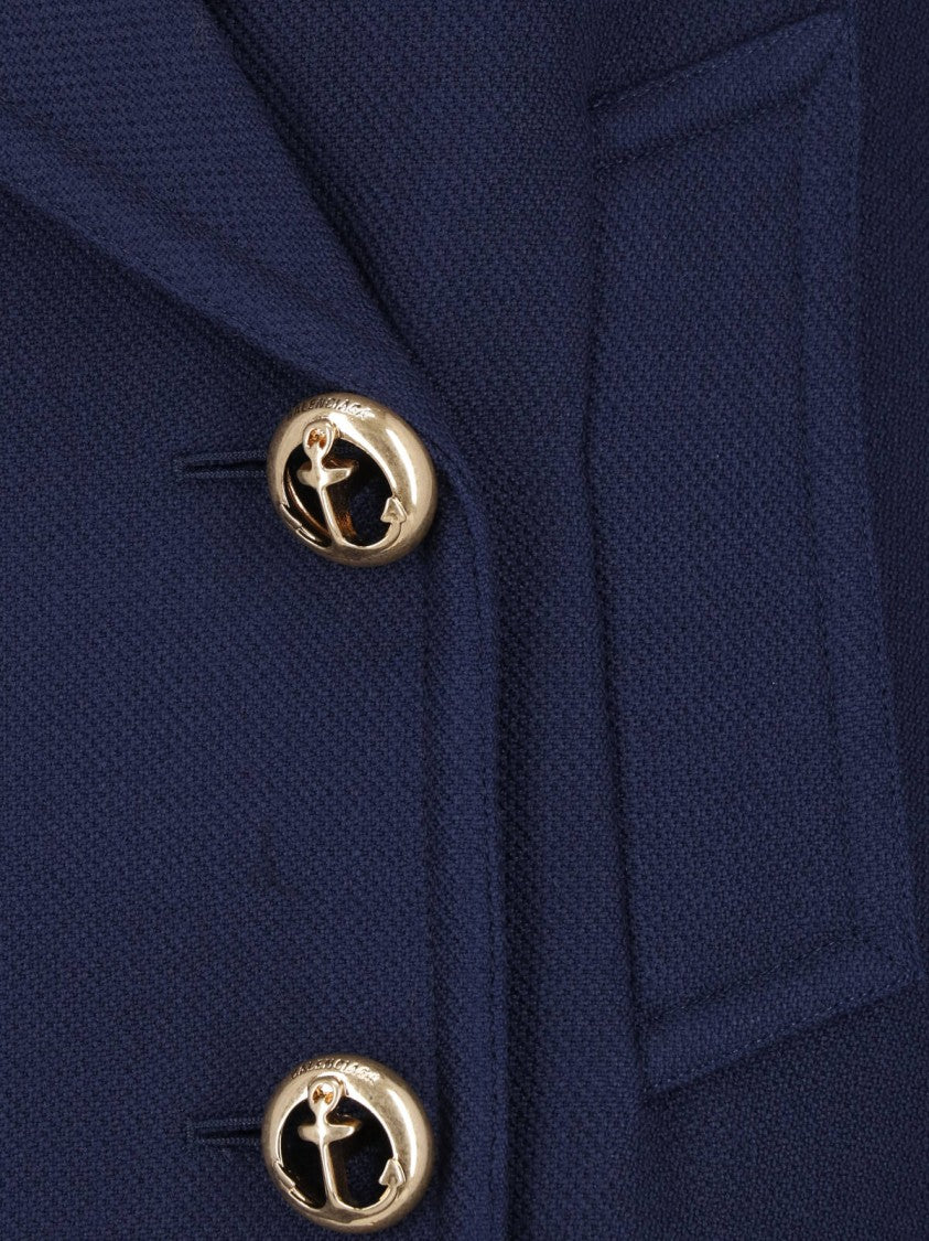 Balenciaga Double-Breasted Wool Peacoat