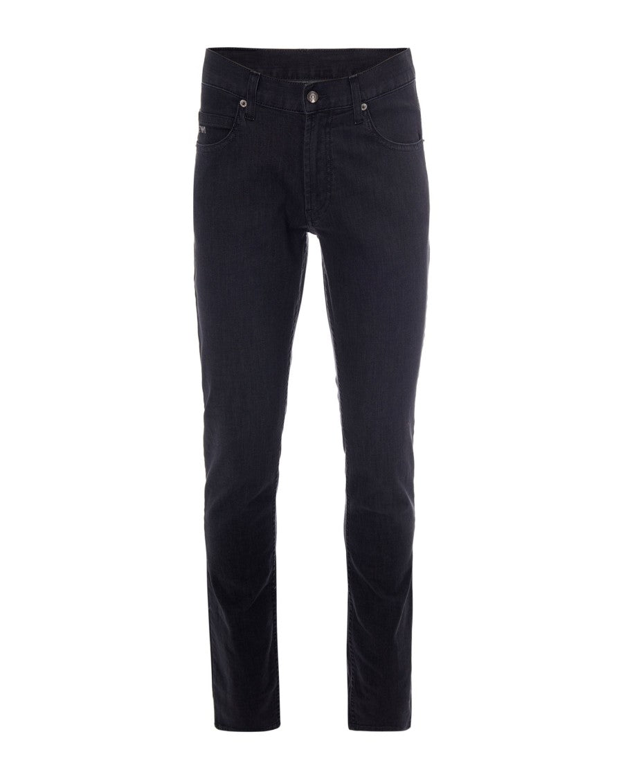 Emporio Armani Straight-Leg Medium Grey Denim Jeans With Five-Pocket Design