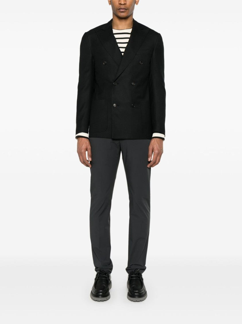 Corneliani Double-Breasted Black Jacket With Tailored Fit