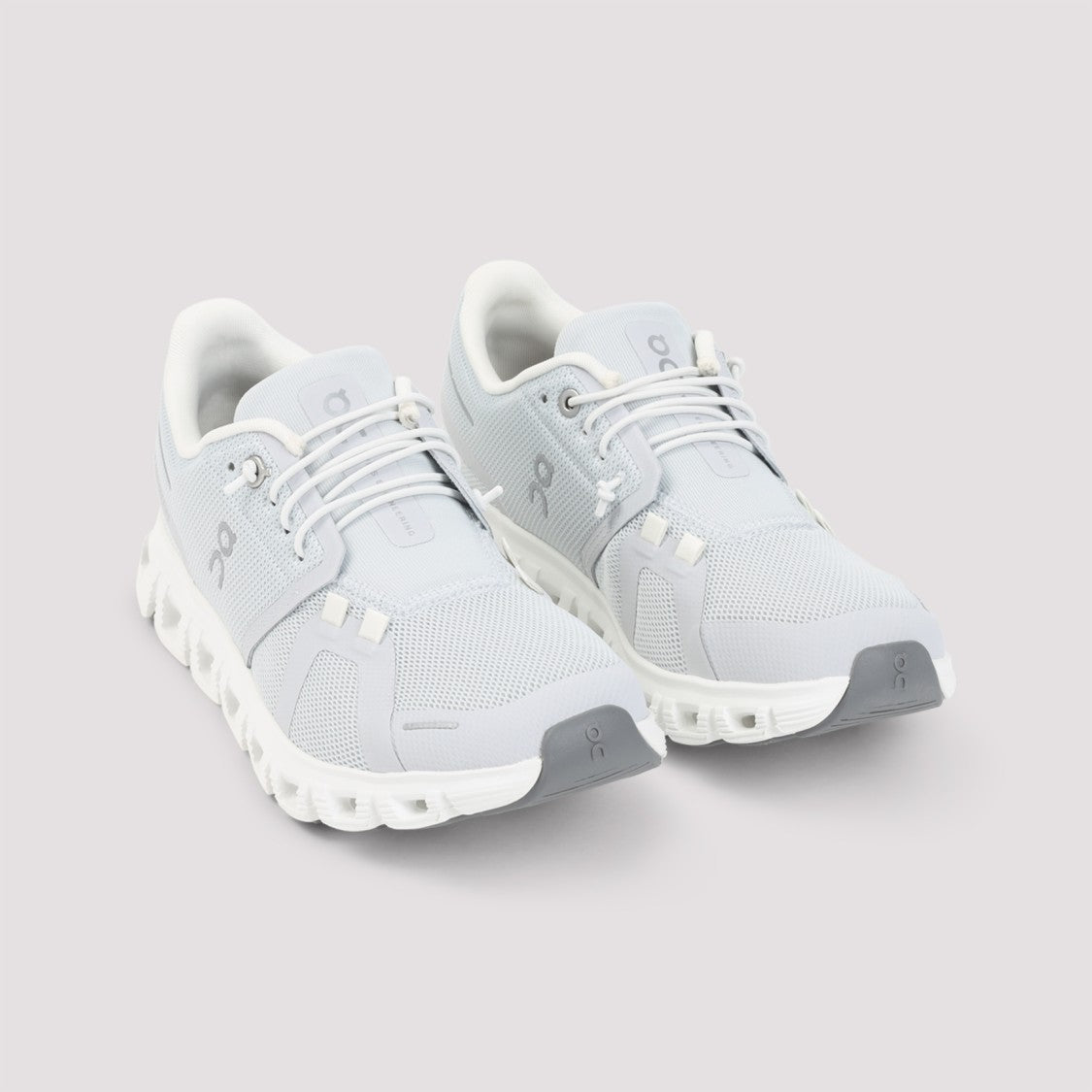 On White Breathable Mesh Sneakers With Shock Absorbing Sole