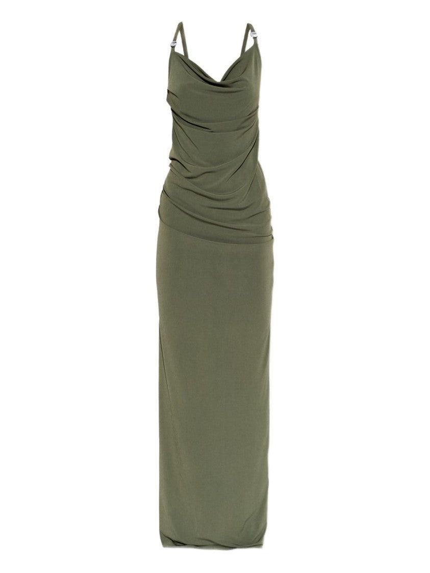 Coperni Green Ring Detail Open Back Dress