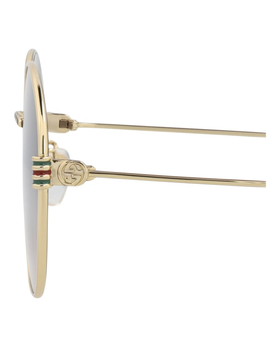 Gucci Round-Frame Metal Sunglasses