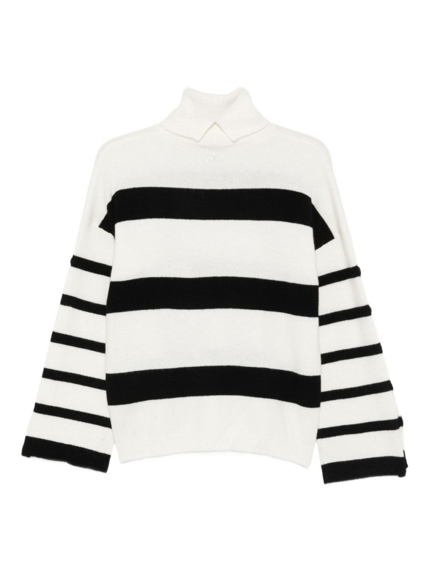 Liu Jo Relaxed Fit Turtleneck Sweater With Bold Stripes