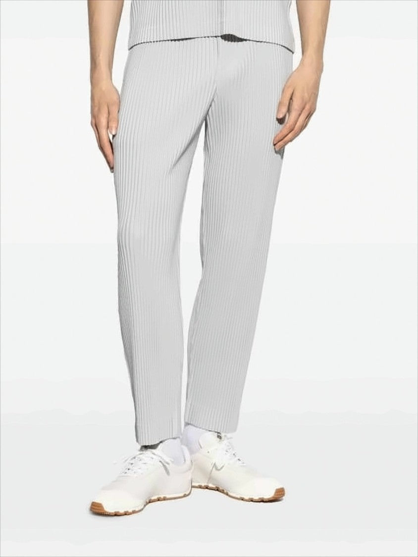 Homme Plissé Issey Miyake Pleated Straight Pants With Subtle Stripe