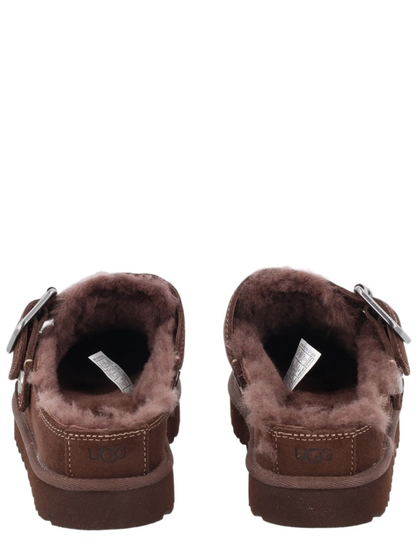 Ugg Goldenstar Evelina Suede Shearling Mules