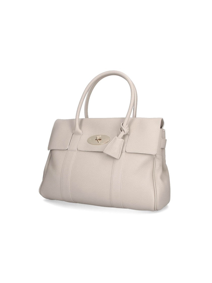 Mulberry Pebbled Leather Handbag With Twist-Lock Closure
