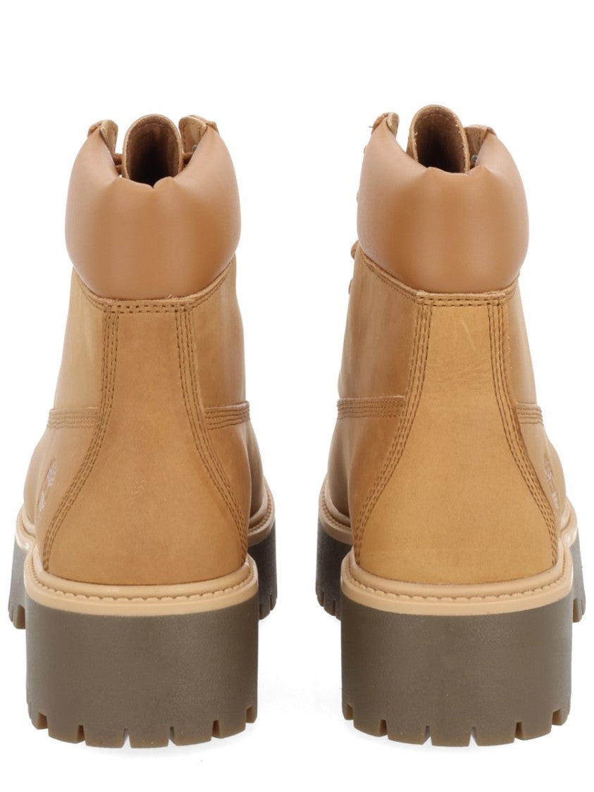 Timberland Ankle-High Brown Boots With Padded Collar And Rugged Sole