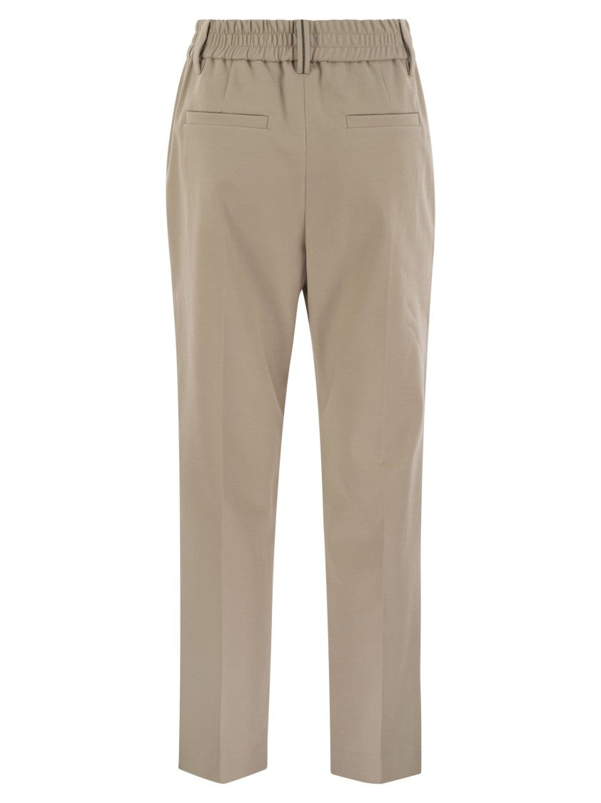 Brunello Cucinelli Stretch Cotton Cover-Up Trousers With Jewellery