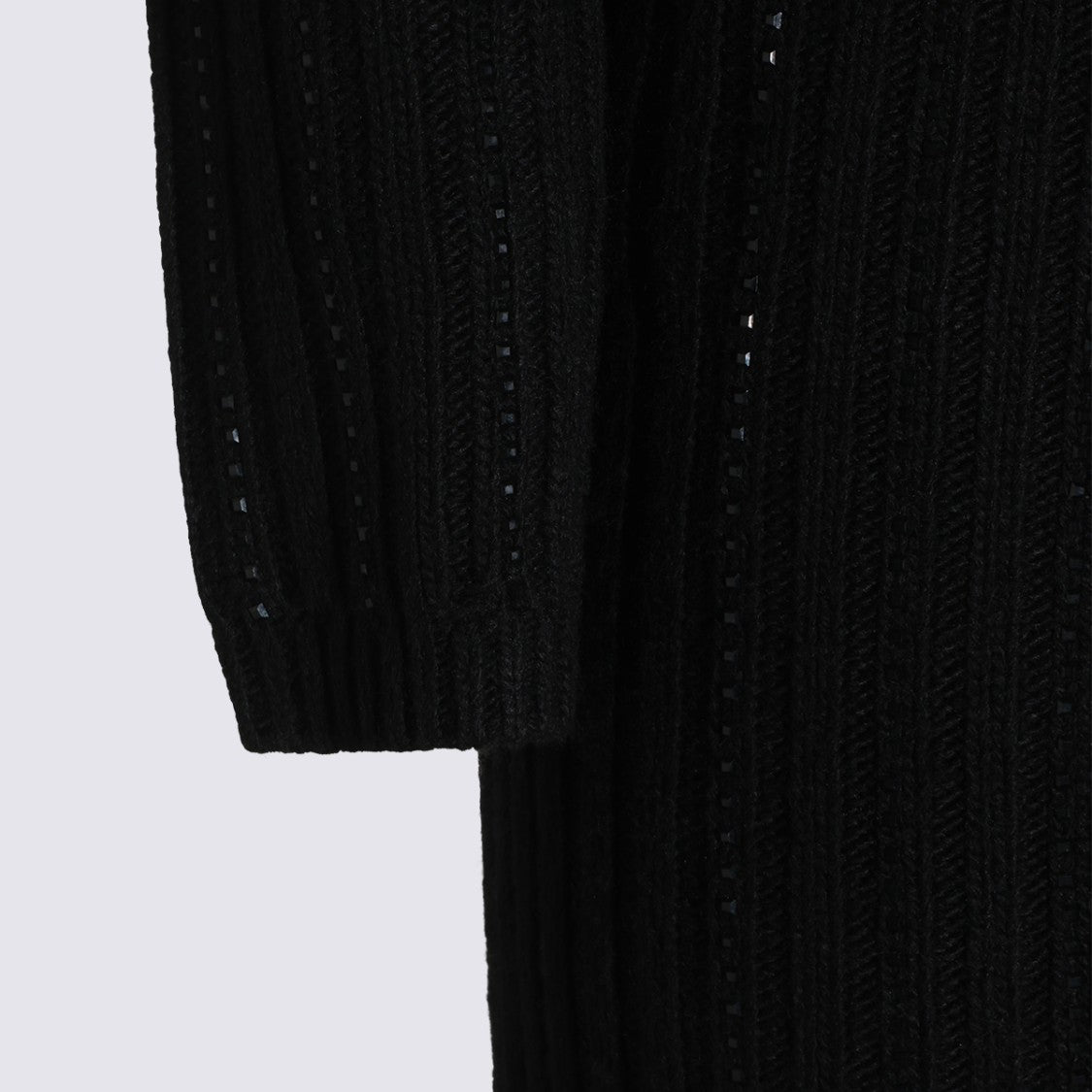 Twin-Set Ribbed-Knit Keyhole Fitted Mini Dress