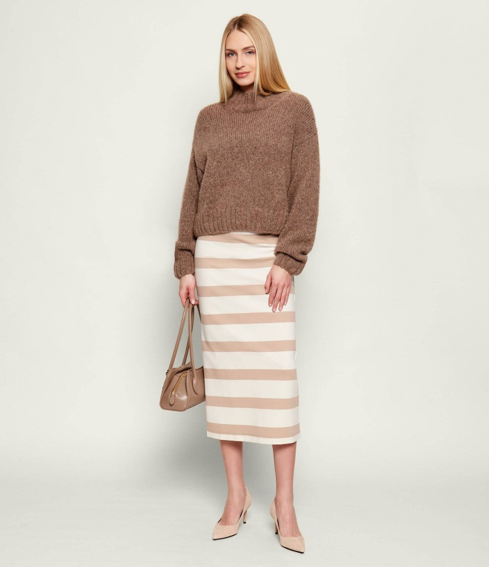 Max Mara Midi-Length Striped Skirt With High Waist