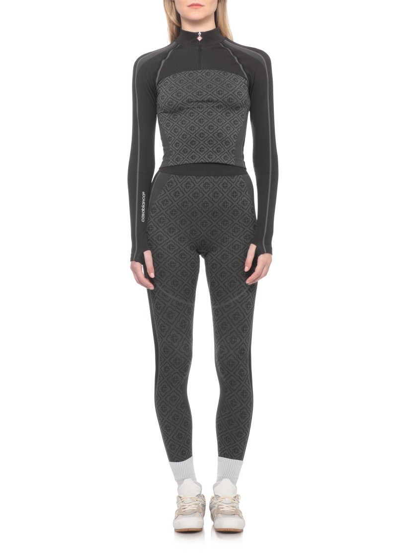 Casablanca Black Seamless Monogram Sweater