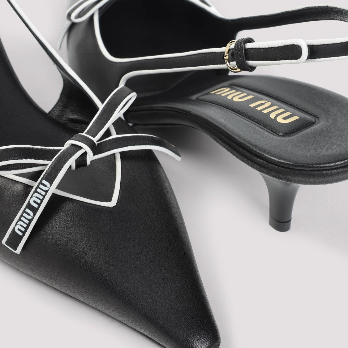 Miu Miu Black Leather Slingback